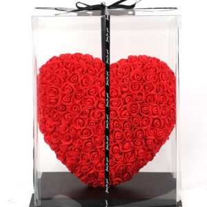 Червено сърце от рози 40 см. голямо